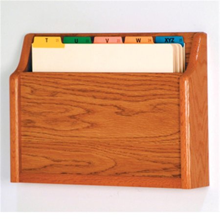 VERTEX Single Square Bottom Letter Size File Holder in Medium Oak VE962632